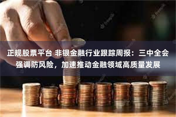 正规股票平台 非银金融行业跟踪周报：三中全会强调防风险，加速推动金融领域高质量发展