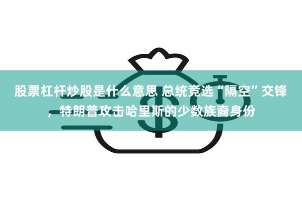 股票杠杆炒股是什么意思 总统竞选“隔空”交锋，特朗普攻击哈里斯的少数族裔身份