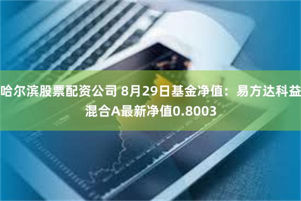 哈尔滨股票配资公司 8月29日基金净值：易方达科益混合A最新净值0.8003