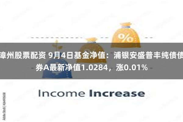 漳州股票配资 9月4日基金净值：浦银安盛普丰纯债债券A最新净值1.0284，涨0.01%