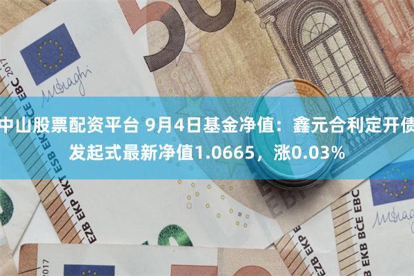 中山股票配资平台 9月4日基金净值：鑫元合利定开债发起式最新净值1.0665，涨0.03%