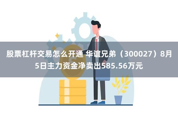 股票杠杆交易怎么开通 华谊兄弟（300027）8月5日主力资金净卖出585.56万元