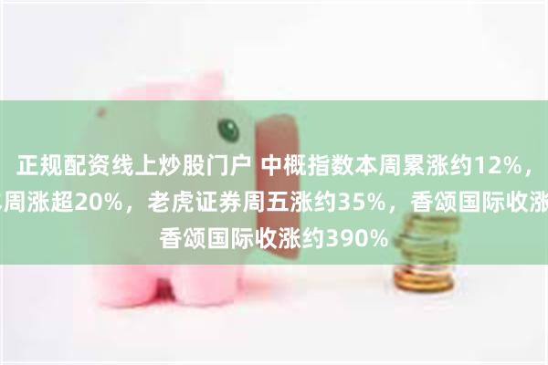 正规配资线上炒股门户 中概指数本周累涨约12%，CQQQ本周涨超20%，老虎证券周五涨约35%，香颂国际收涨约390%