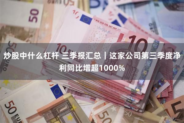 炒股中什么杠杆 三季报汇总｜这家公司第三季度净利同比增超1000%