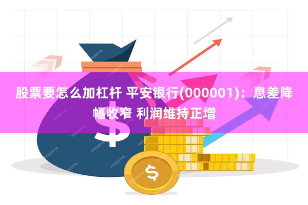 股票要怎么加杠杆 平安银行(000001)：息差降幅收窄 利润维持正增