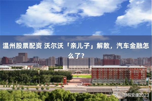 温州股票配资 沃尔沃「亲儿子」解散，汽车金融怎么了？