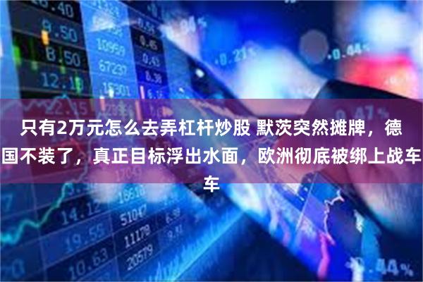 只有2万元怎么去弄杠杆炒股 默茨突然摊牌，德国不装了，真正目标浮出水面，欧洲彻底被绑上战车